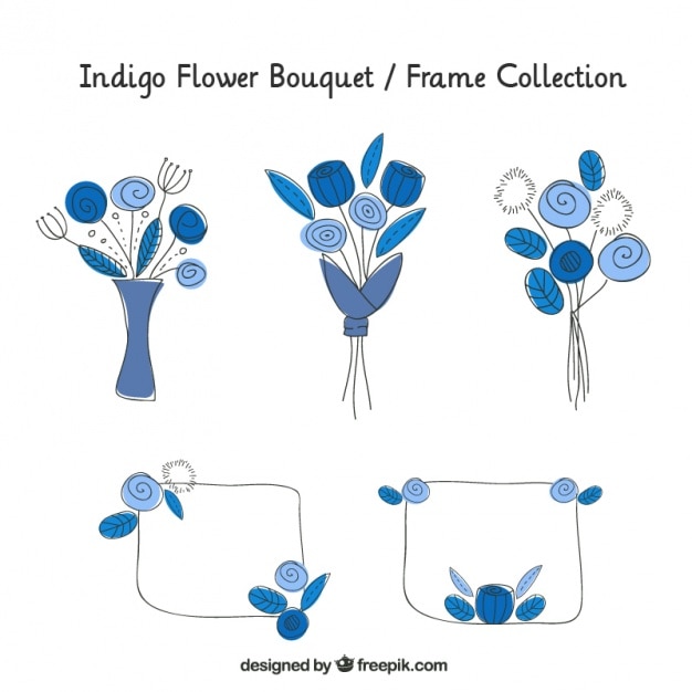 Frames and hand-drawn bouquets