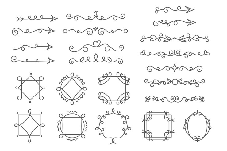 Free Vector frames and ornamental elements collection