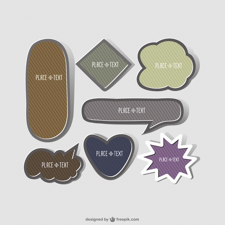 Free Vector frames stickers creative shapes set 