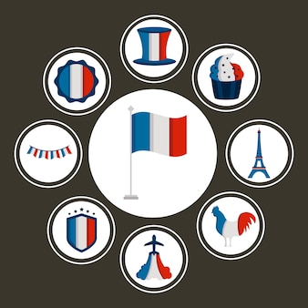フランスの国旗のイラスト 無料のベクター フランスの国旗のイラスト 無料のベクター