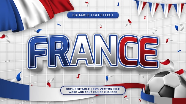 Франция футбол фон тема редактируемый текстовый стиль эффект