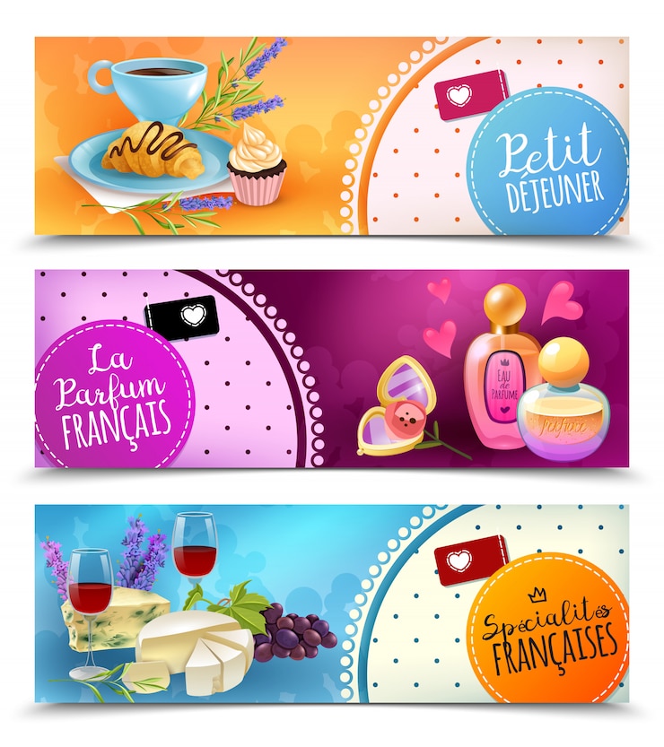 मुफ़्त वेक्टर france paris horizontal banners