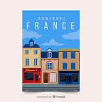 Free vector france promotional poster template