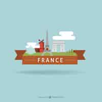 Free vector france tourist landmarks