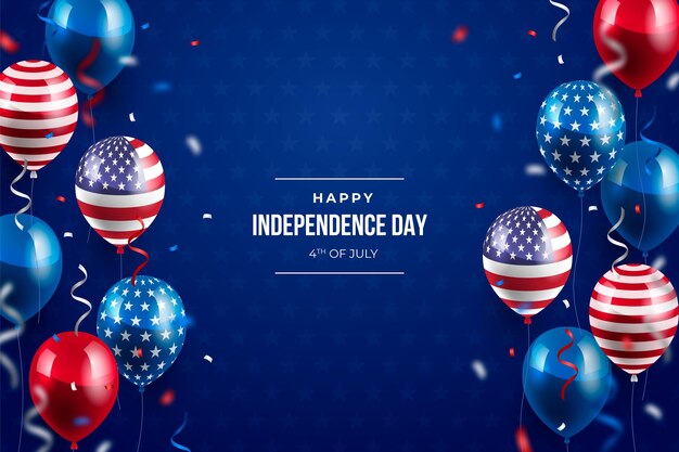 Frealistic 4th of july independence day balloons background