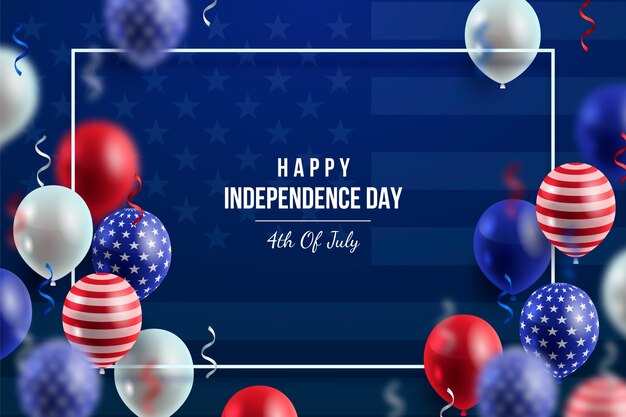 Frealistic 4th of july independence day balloons background