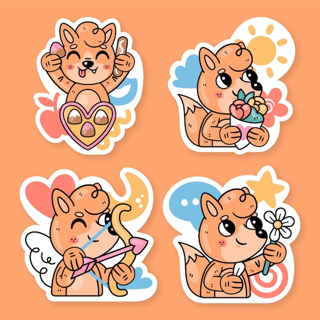 Fred the fox love stickers