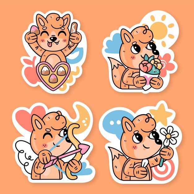 Fred the fox love stickers