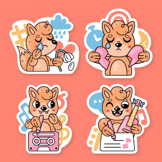 Fred the fox love stickers