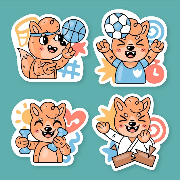 Free vector fred the fox sport stickers