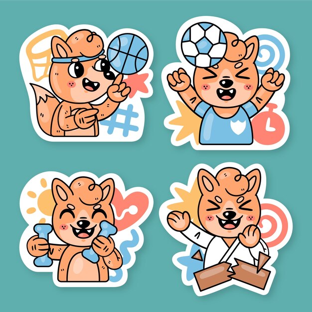 Fred the fox sport stickers