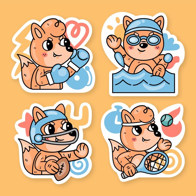 Fred the fox sport stickers