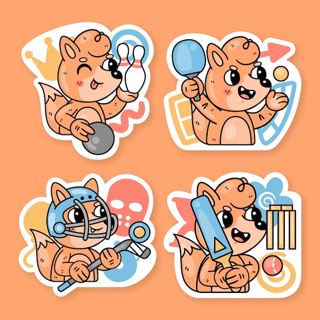 Fred the fox sport stickers