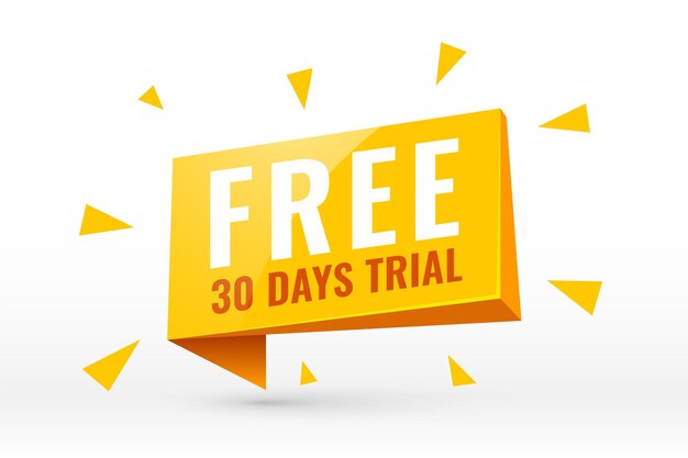 Free 30 days trial banner design