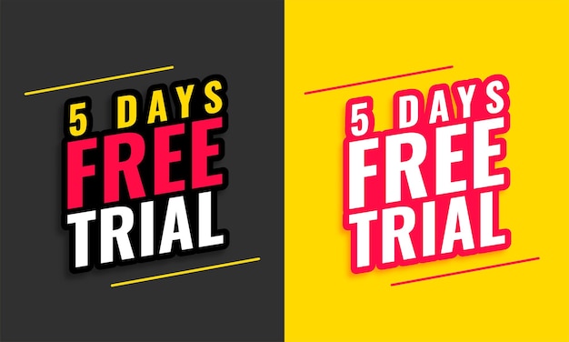 Free vector free 5 days trial entry background design vector vector