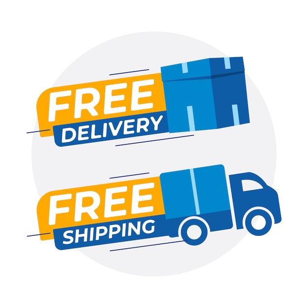 Free delivery free shipping vector template