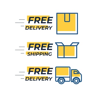 Free delivery free shipping vector template