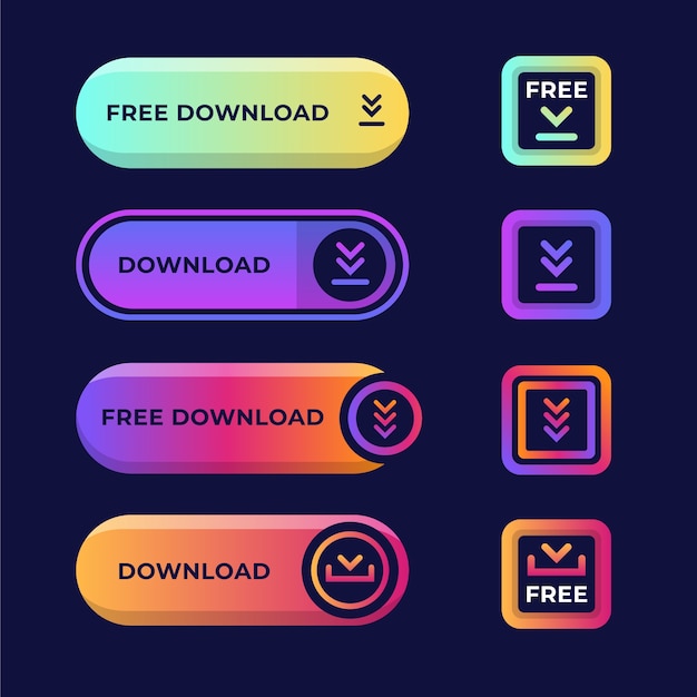 Free vector free download buttons collection design