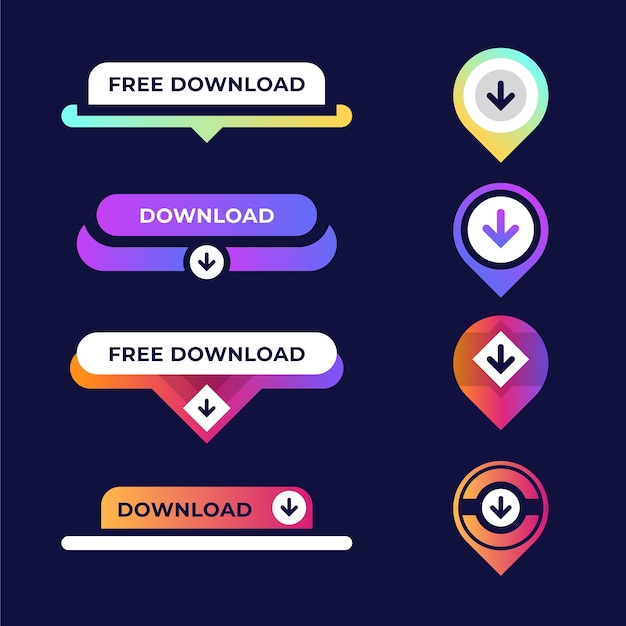 Free vector free download buttons collection design