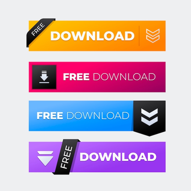 Design delle icone dei pulsanti per il download gratuito