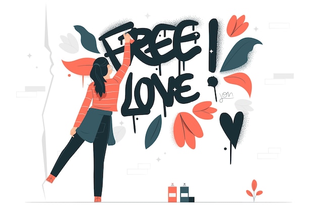 Free love concept illustration