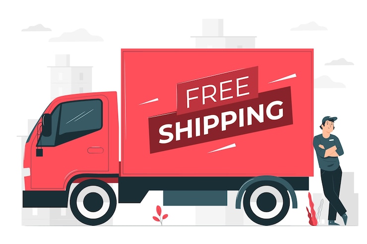 Free Vector free shipping concept illustration