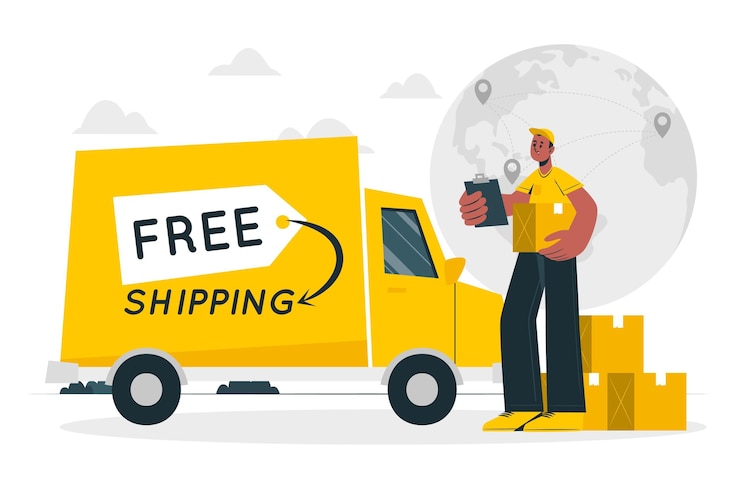 Free Vector free shipping concept illustration