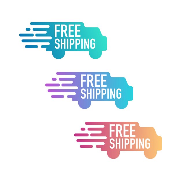 Free shipping. tag with truck icon.