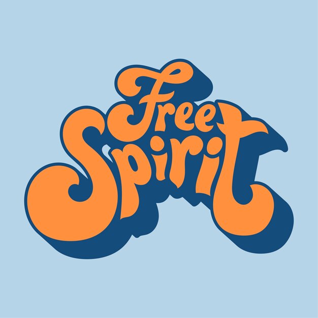 Free spirit typography style illustration