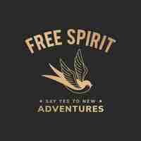 Free vector free spirit vintage illustration