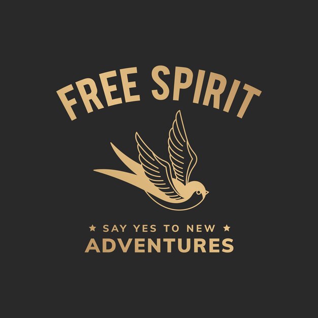 Free spirit vintage illustration