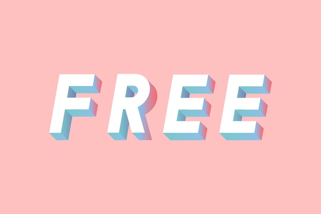 Free text vector typography gradient isometric font