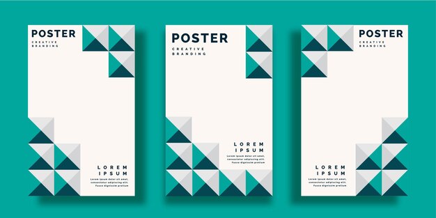 Free vector abstract geometric business cover collection