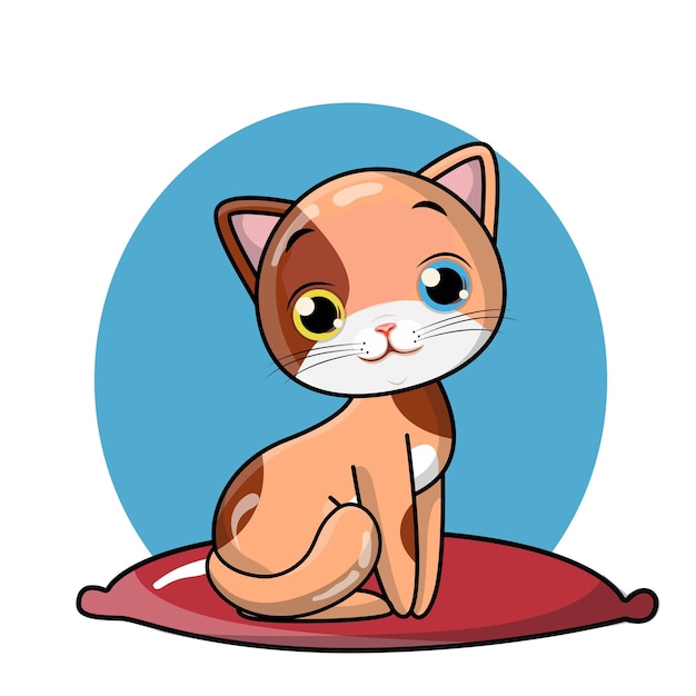 Free vector free vector cute cat sitting cartoon vector icon illustration