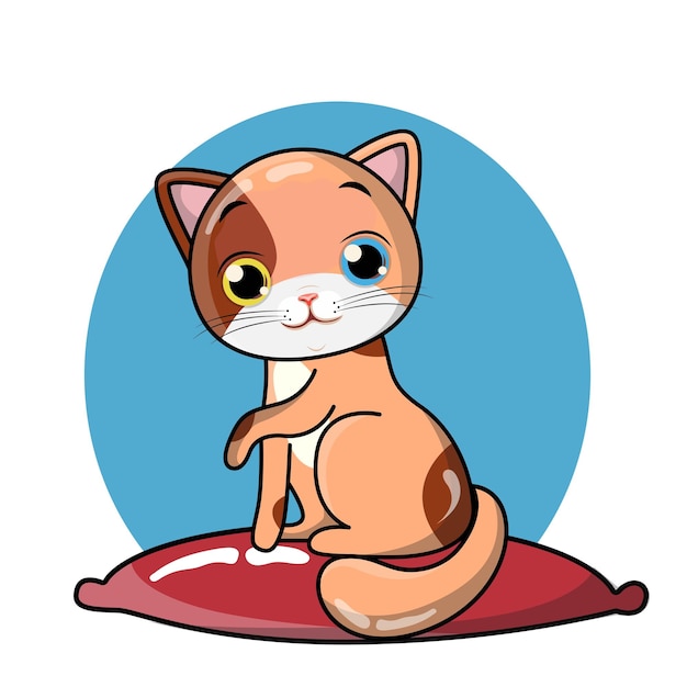 Free vector free vector cute cat sitting cartoon vector icon illustration