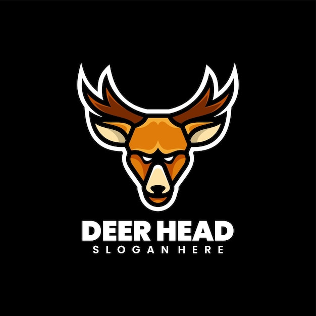 Free vector free vector deer head mascot logo