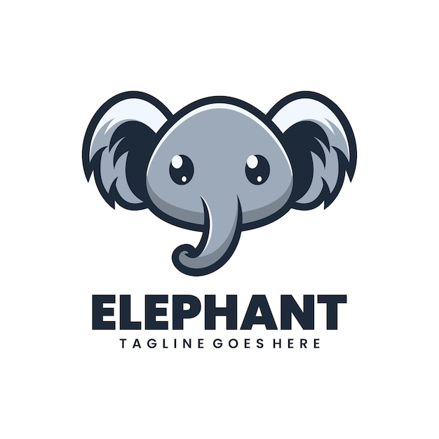 Logo della mascotte a testa d'elefante del vettore gratuito