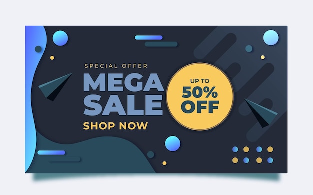 Free vector mega sale background with discount