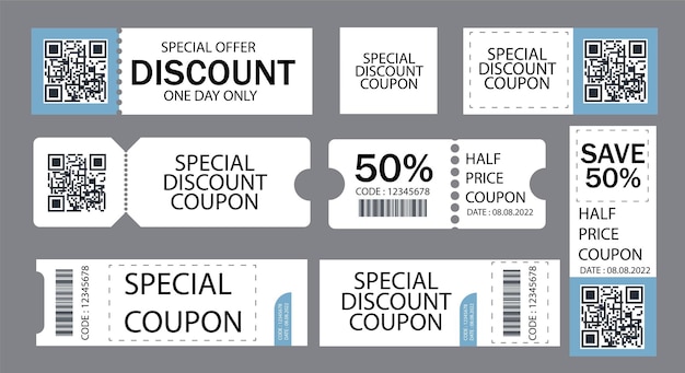 Free vector free vector modern coupon sale label collection with flat design