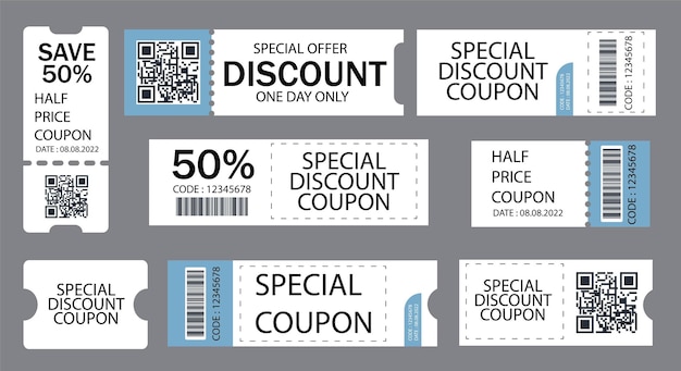 Free vector free vector modern coupon sale label collection with flat design