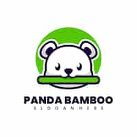 Free vector free vector panda bamboo mascot logo