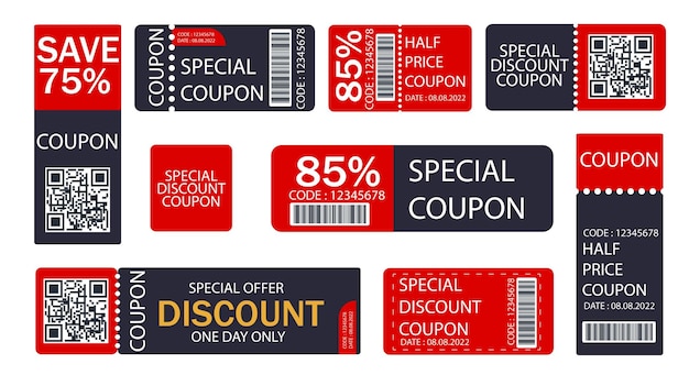 Free vector free vector special offers promo vouchers templates set