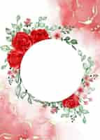 Free vector freedom rose red flower frame background with white space circle