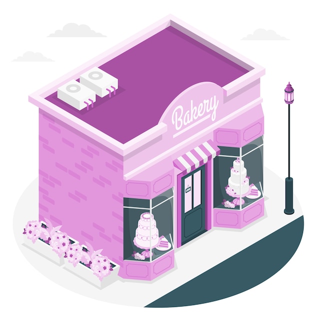 French bakery concept illustration