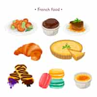 Free vector french food collection