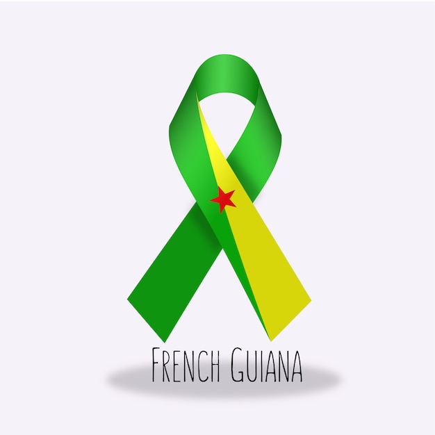 French guiana flag ribbon design