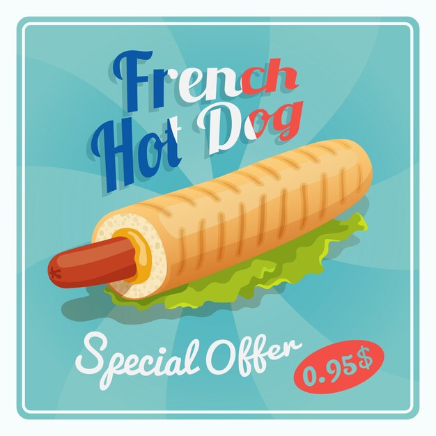 French Hot Dog Poster