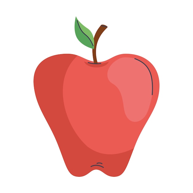 Бесплатное векторное изображение Свежий яблочный фрукт красная икона