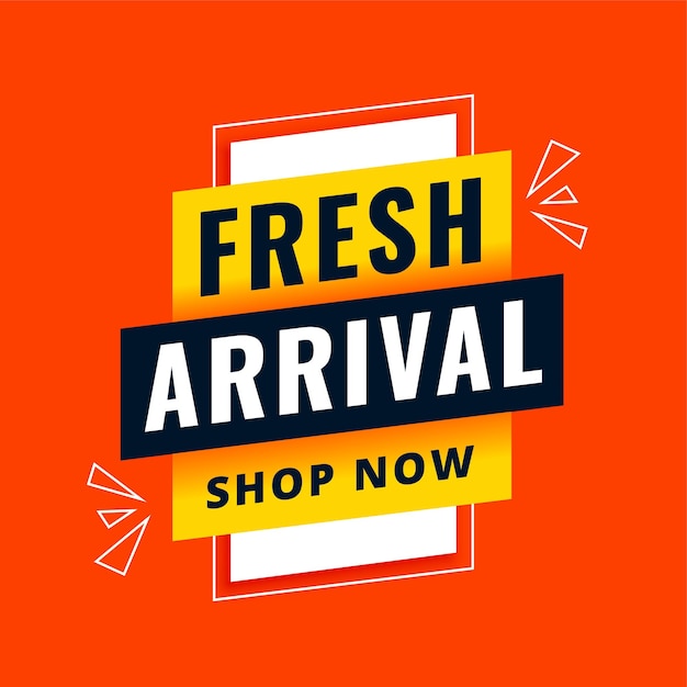Free vector fresh arrivals sale background for online or retail store
