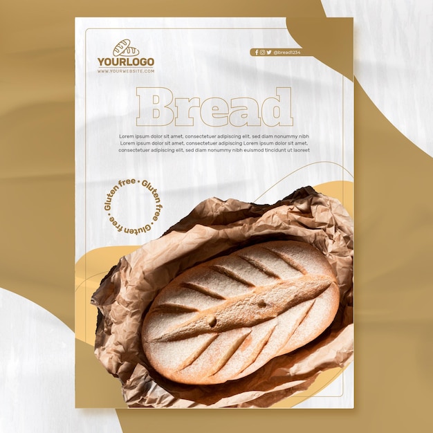 Fresh bread poster template